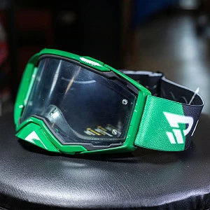 Очки кроссовые ROCKOT RM-135 прозрачная линза (зел/черн)